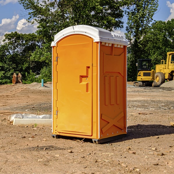 how often are the porta potties cleaned and serviced during a rental period in Encampment